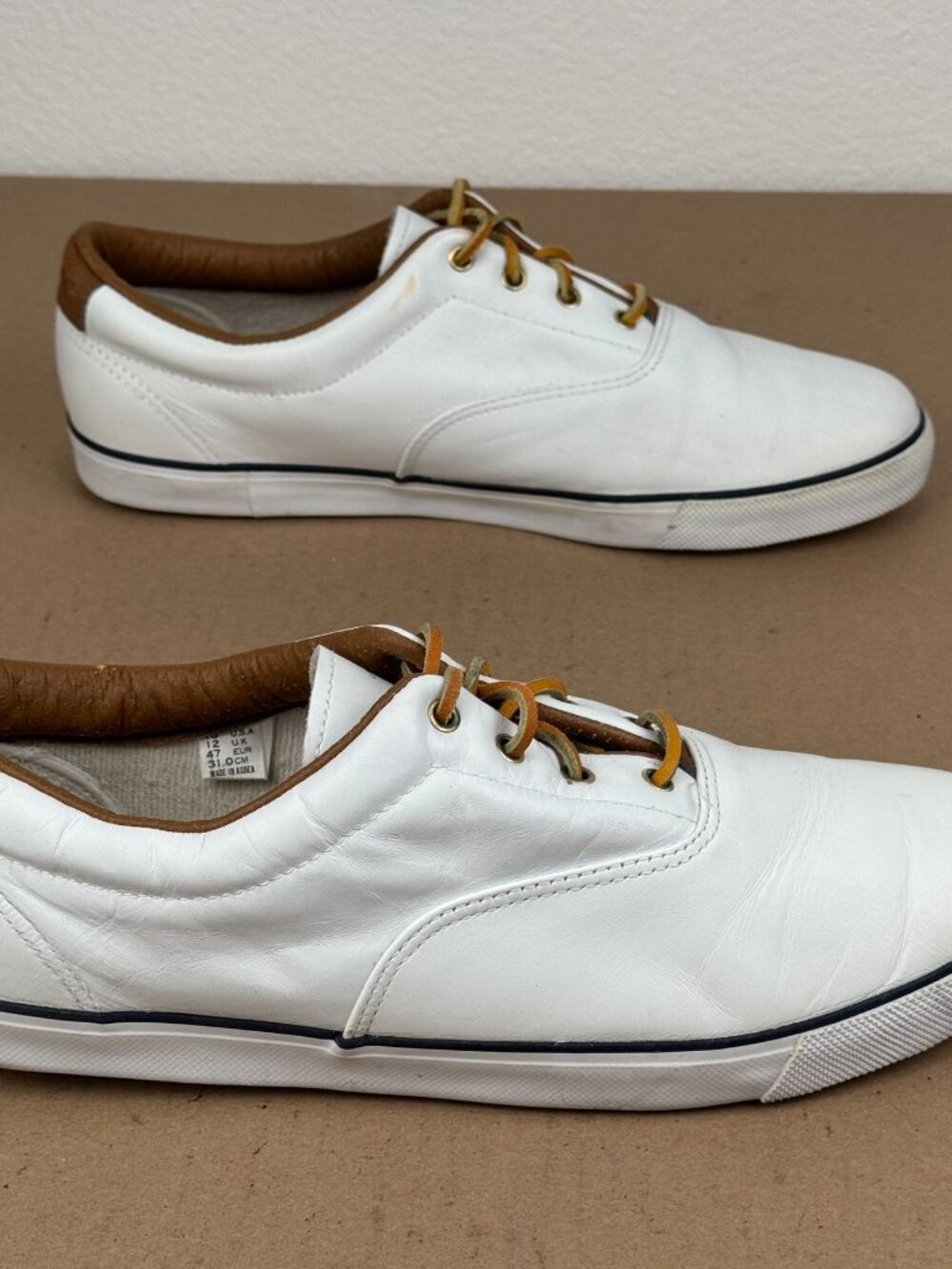 Vintage Cherokee Leather Sneakers Men's 13 White Low Top Made in Korea - Picture 11 of 11
